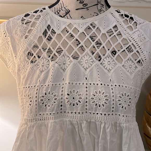 Zara Basica white cut out floral top - Picture 7 of 9
